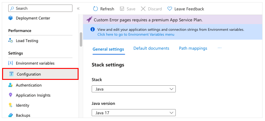 app service post creation