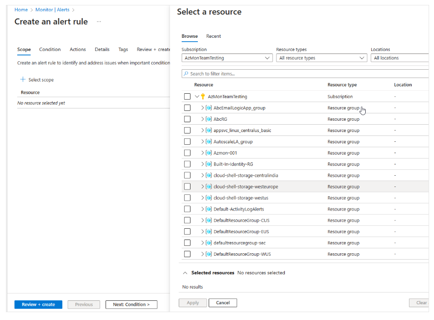 Create an alert rule